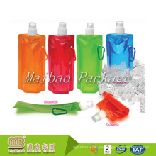Acepte la bolsa transparente que empaqueta líquida plegable reutilizable modificada para requisitos particulares del agua potable con el canalón